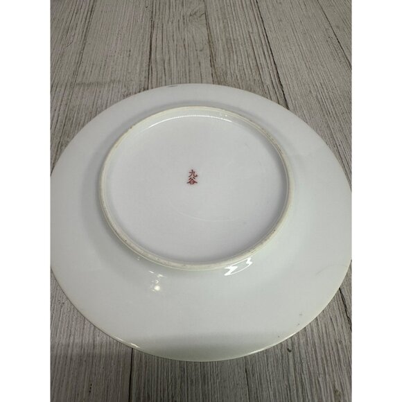 Vintage Kutani Ware Teapot 7" Tall & Plate 7" DIA Bamboo Village Golden Design - Picture 12 of 14